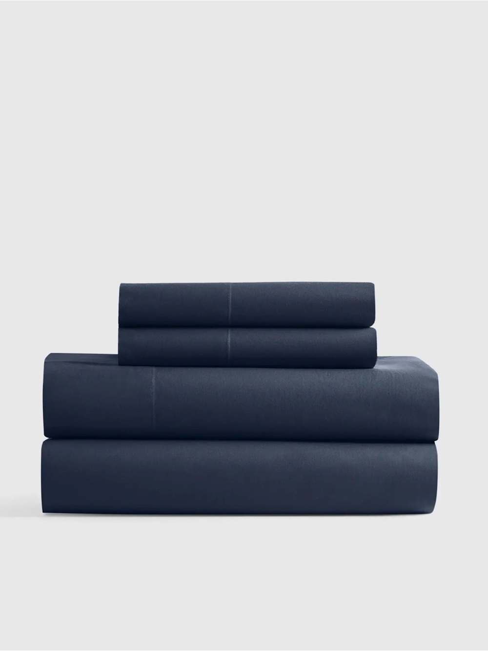 Quince Organic Crisp Percale Sheet Set - Split King - Navy